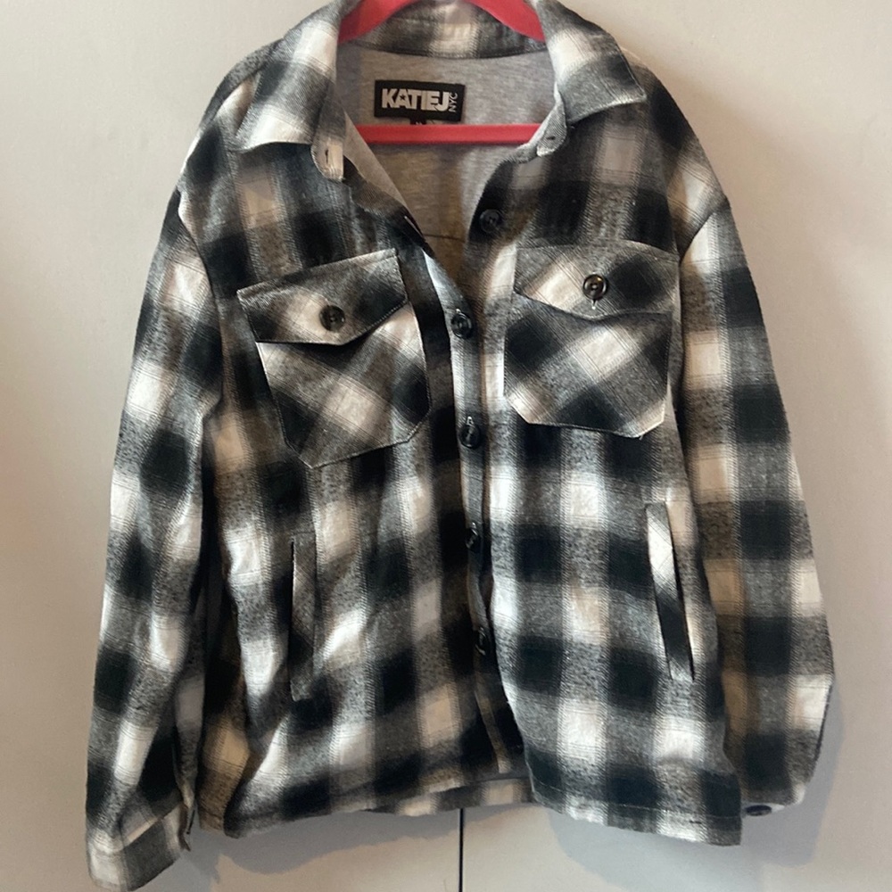 Katie J kids flannel “shacket” size medium.
